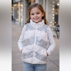 Shimmery Girls Girly Sparkling Shimmery Puffer Vest for Girls
